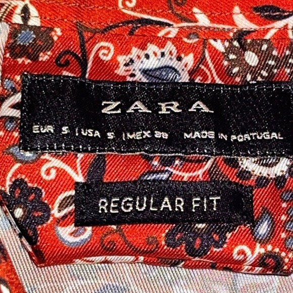 Zara Womens Floral Paisley Long Sleeve Button Up‎ Satin Small Bloomcore Career - Picture 8 of 10